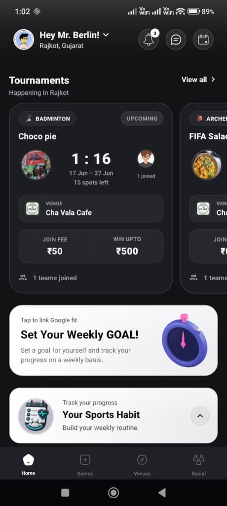 Squadd app screen